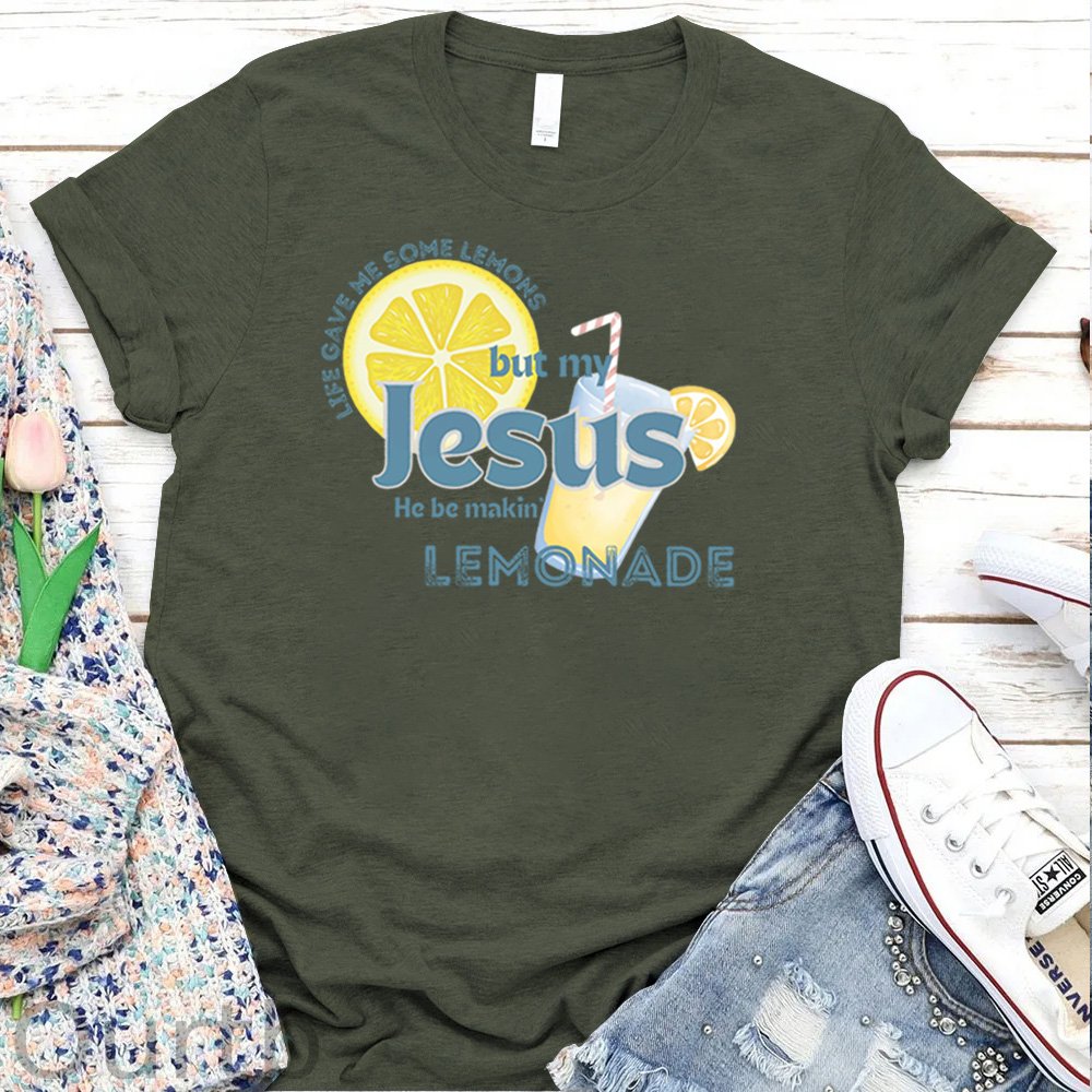 Women's Jesus Pattern Round-Neck T-Shirt