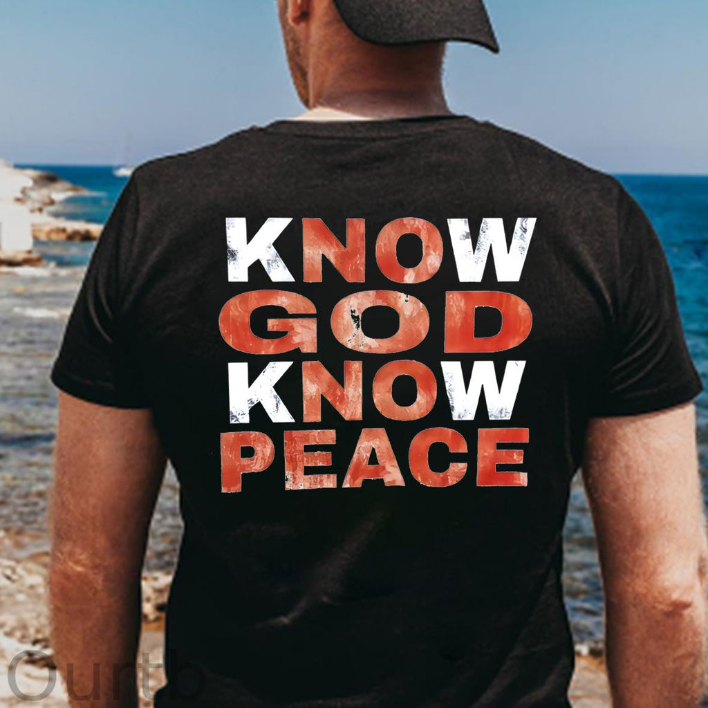 Know God Know Peace Pattern  Print 100%Cotton T-Shirt