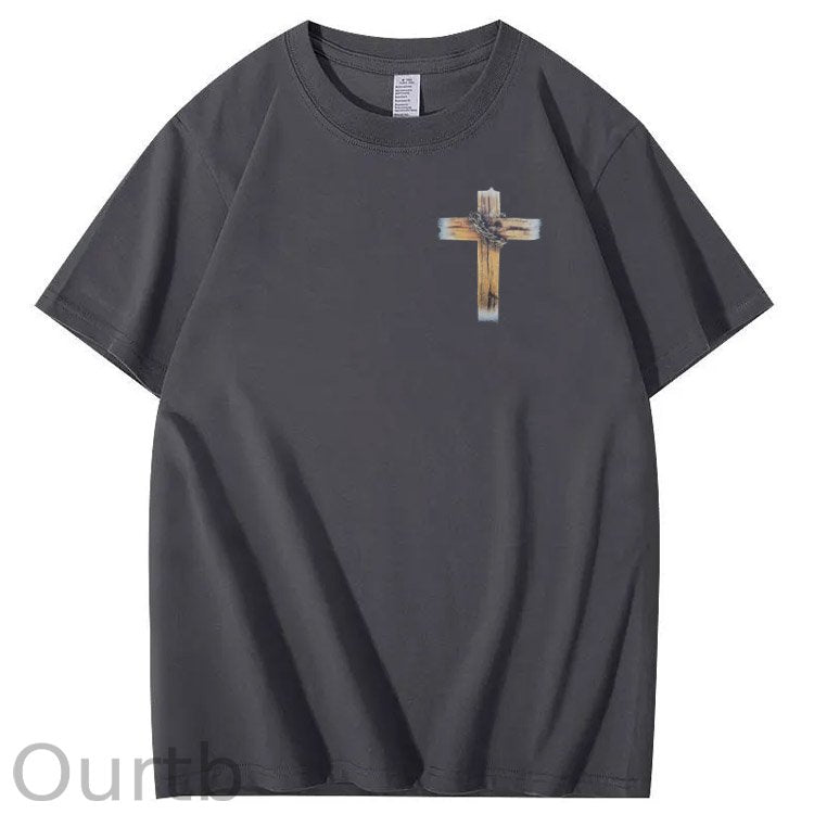 Faith Over Fear  Pattern Print 100%Cotton T-Shirt