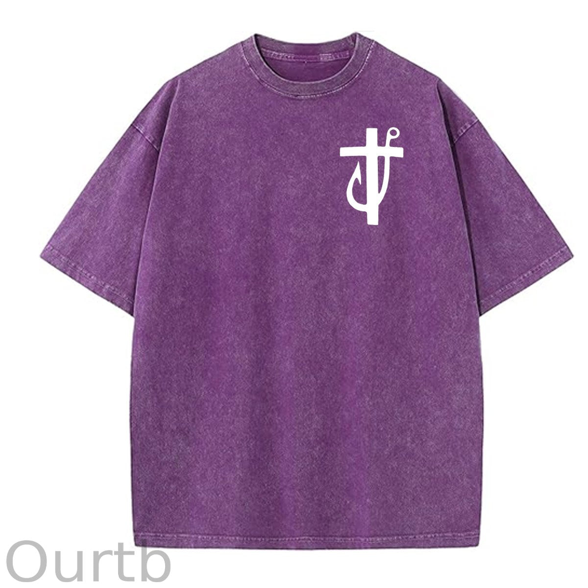 Jesus Made Me A Fisherman Pattern Washing And Aging Process Crew Neck T-Shirt