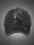 F-Caw-F Crow Pattern Washed Hats