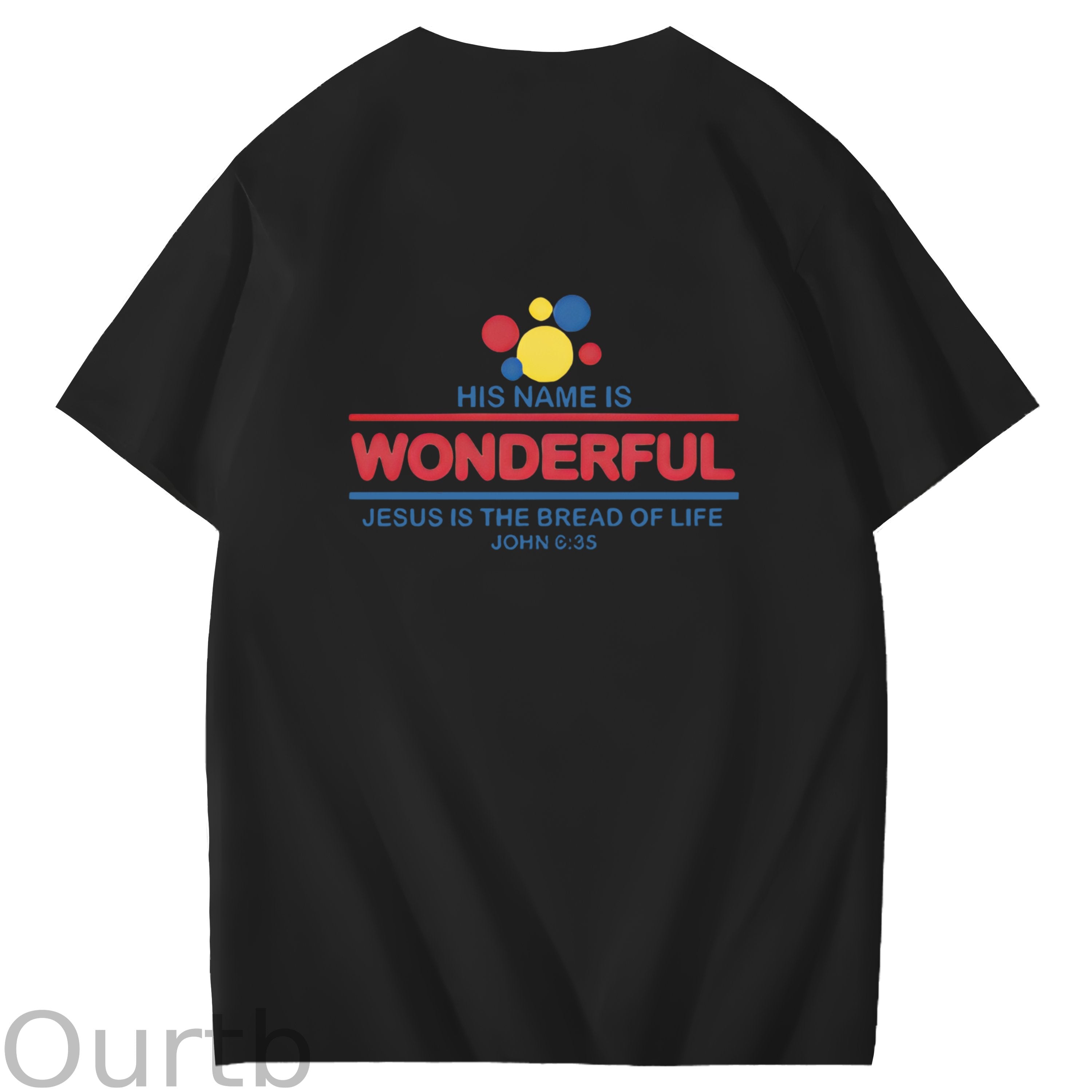 His Name Is Wonderful Jesus Is The Bread Of Life Art Pattern Print T-Shirt