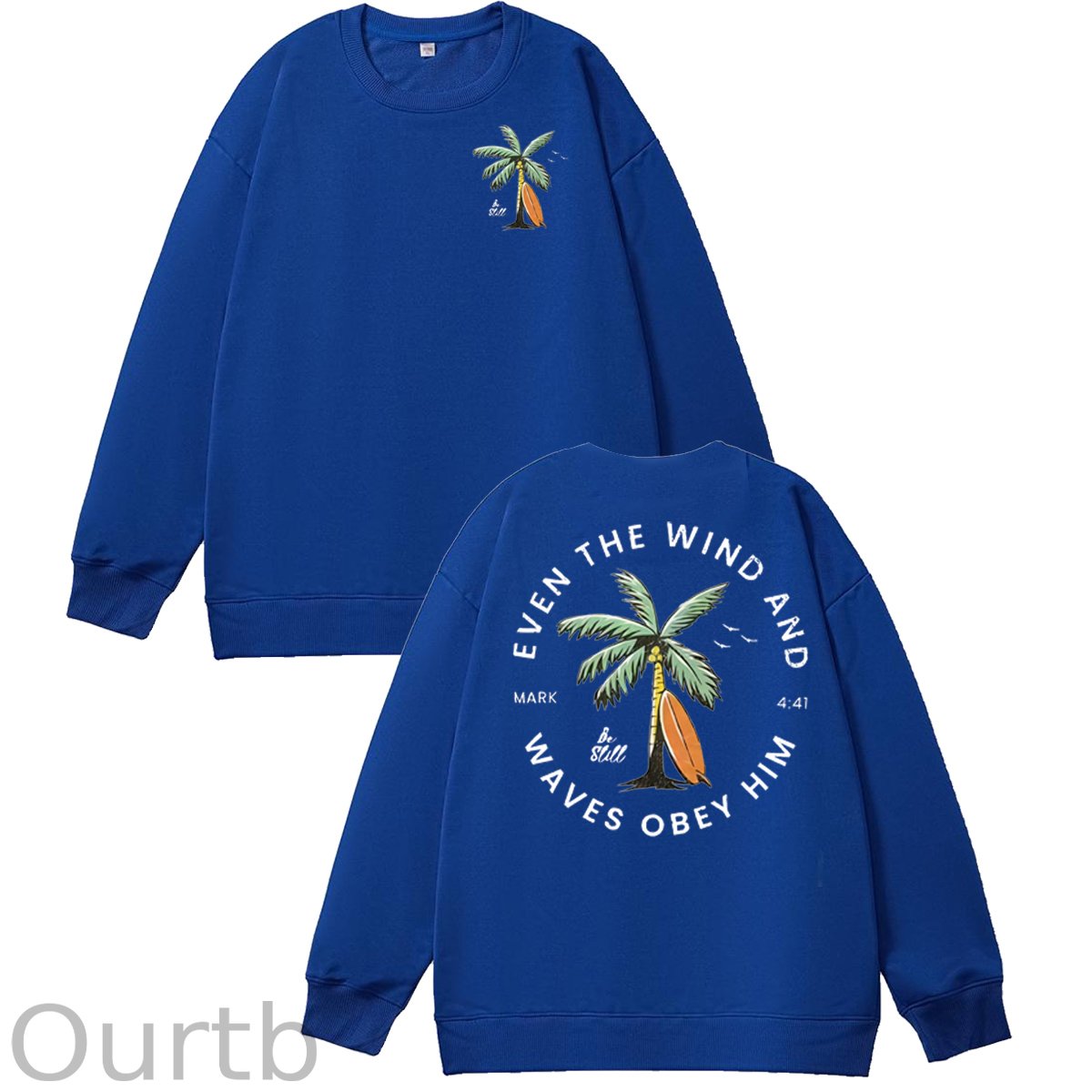 Be Still  Pattern 100% 300g CottonCrew Neck Sweatshirt (High Quality Version)