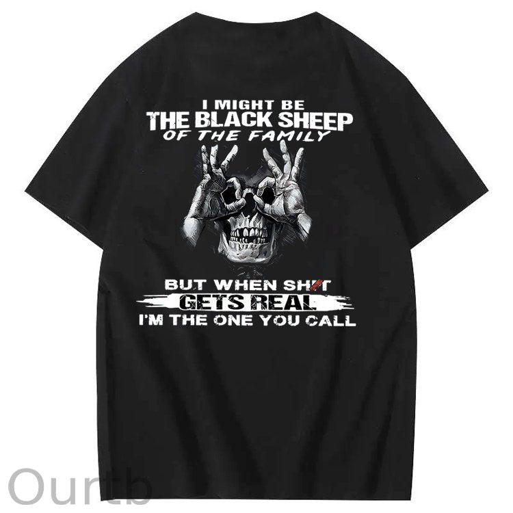 The Blacksheep Of  The Family Pattern Print 100%Cotton T-Shirt