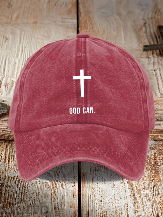 God Can Faith Printed Baseball Cap