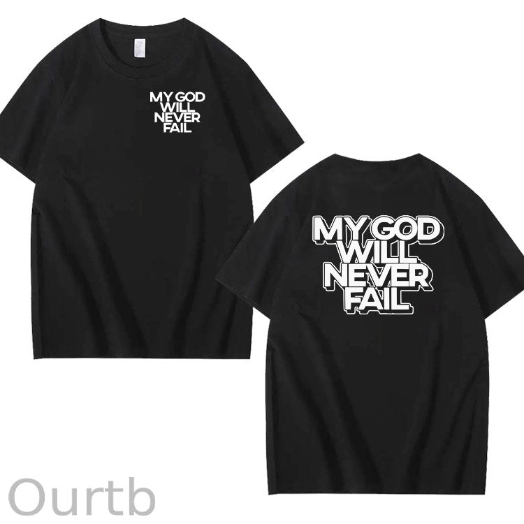 My God Will Never Fall Pattern 100% Cotton T-Shirt