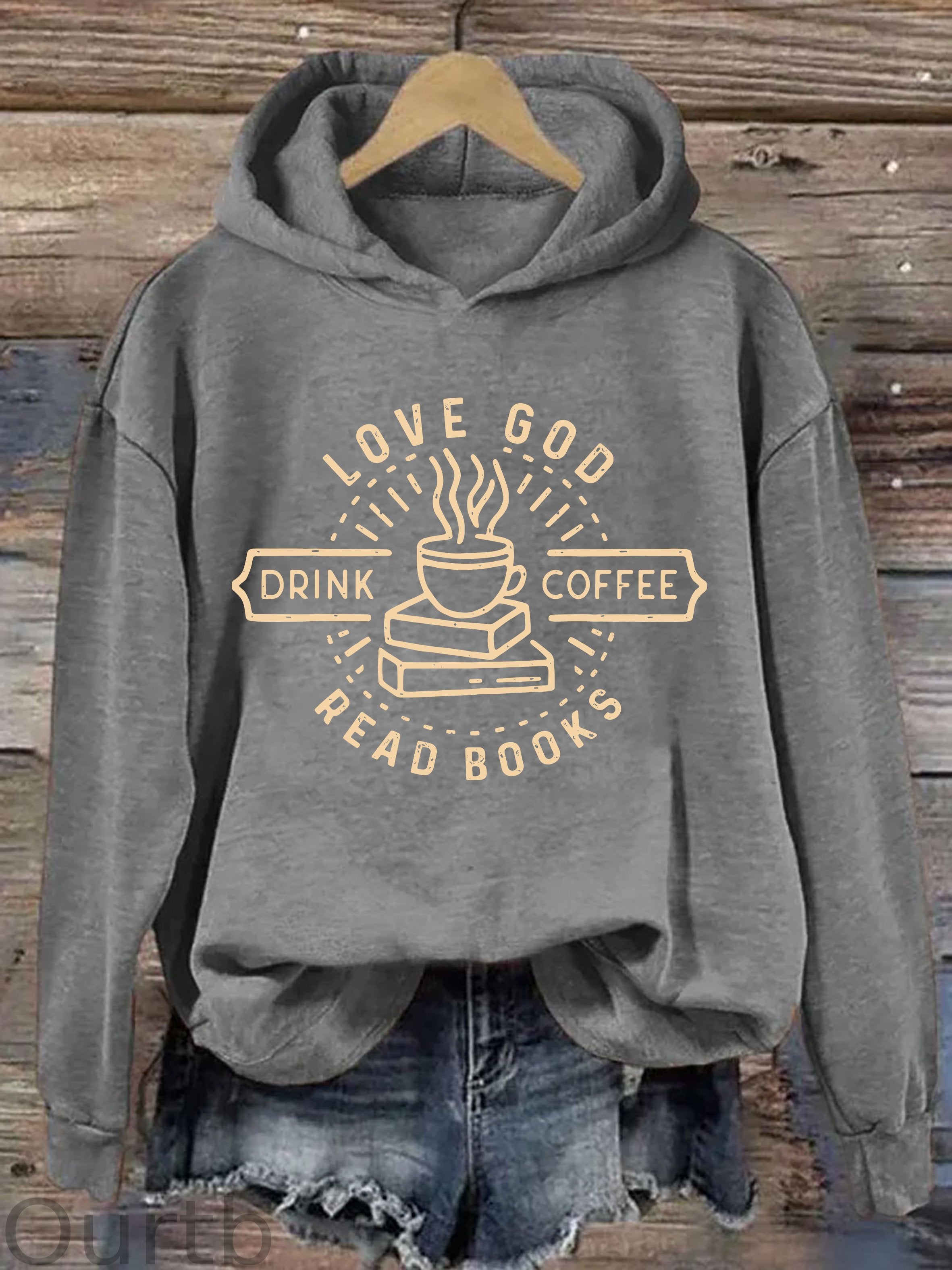 Love God Drink Coffee Read Books Hoodie