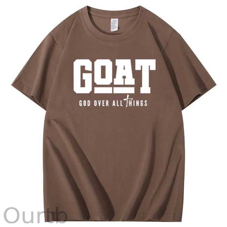 God Over All Things Pattern Print Crew Neck T-Shirt
