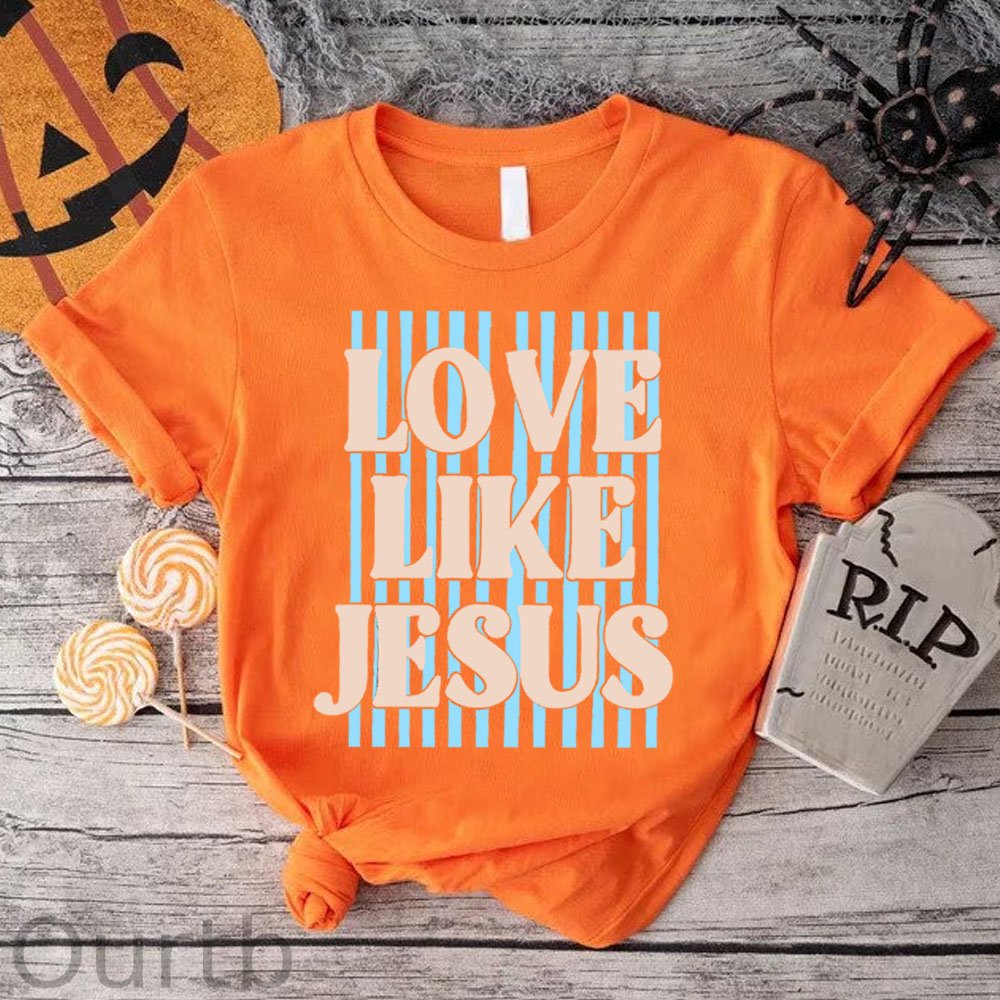 Women's Love Like Jesus  Pattern Round-Neck T-Shirt
