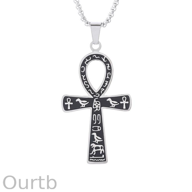 Vintage Casual Egyptian Symbol Cross Necklace 64269219TO