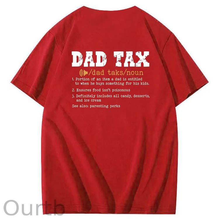Dad Tax Parse Pattern Print 100%Cotton T-Shirt