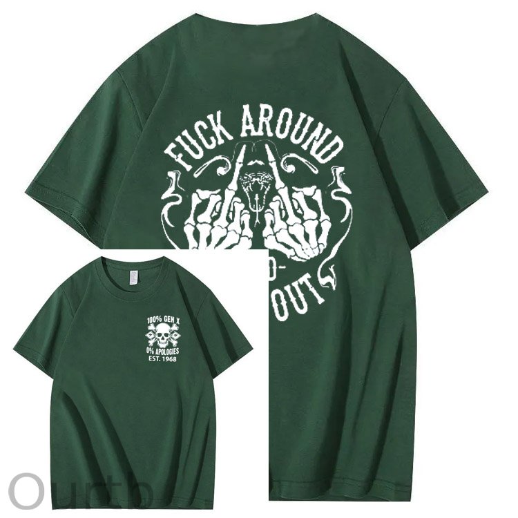 100%Gen X Pattern Print Crew Neck T-Shirt