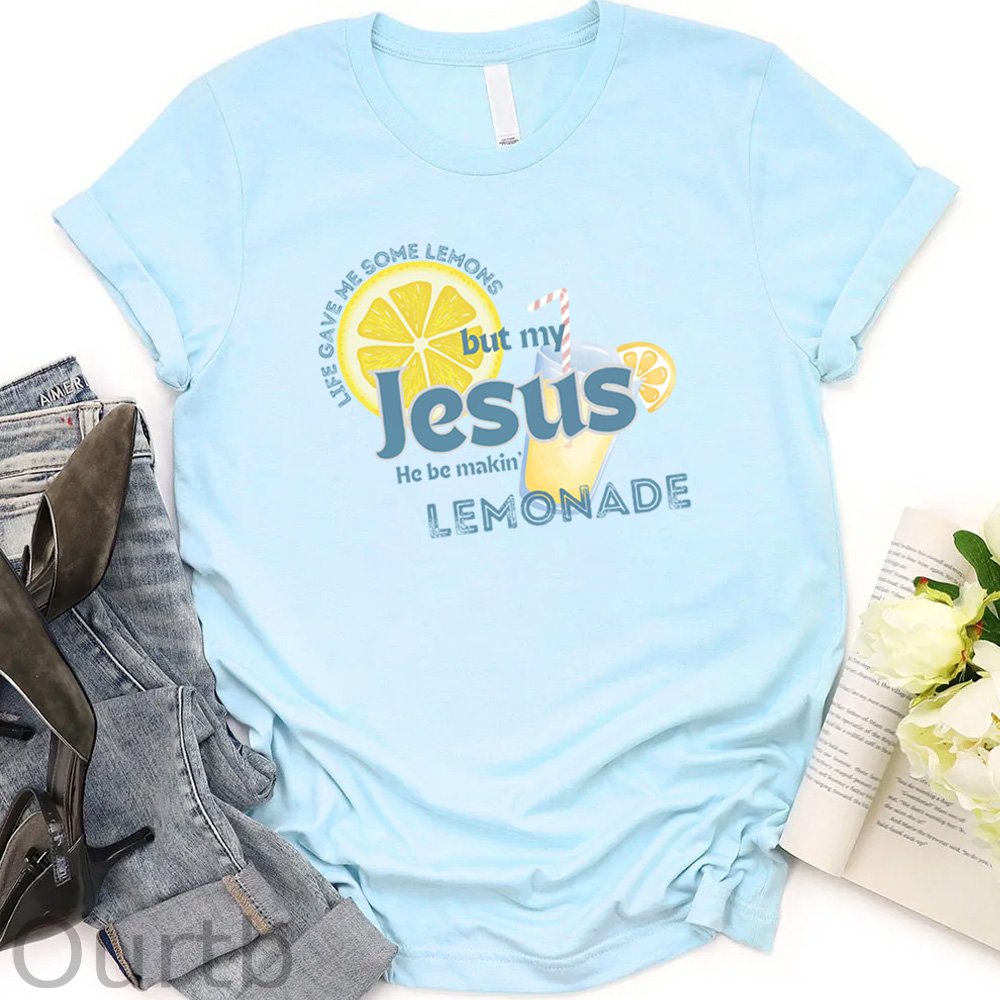 Women's Jesus Pattern Round-Neck T-Shirt