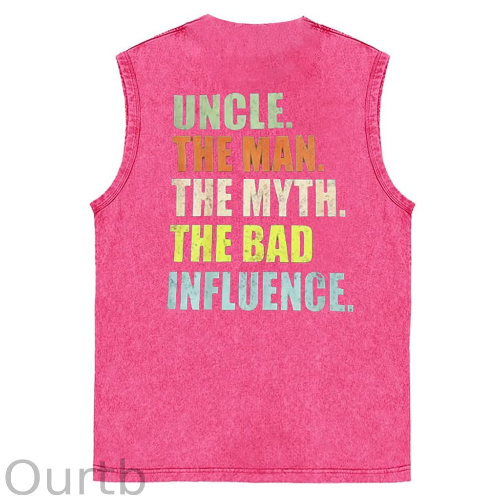 Cool Uncles Club Pattern Sleeveless Cotton Washed Printed Loose Vest