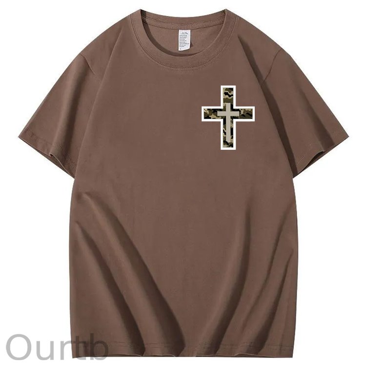 Camo Cross Antlers Faith 100% Cotton T-Shirt
