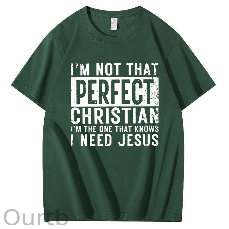 I Need Jesus  Pattern Print 100%Cotton T-Shirt