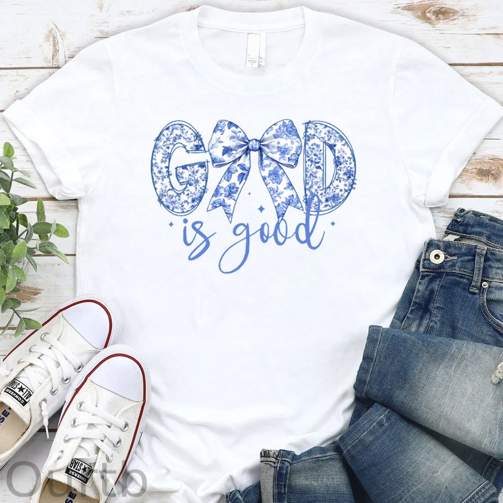 Women'S God is Good  Pattern Round-Neck T-Shirt