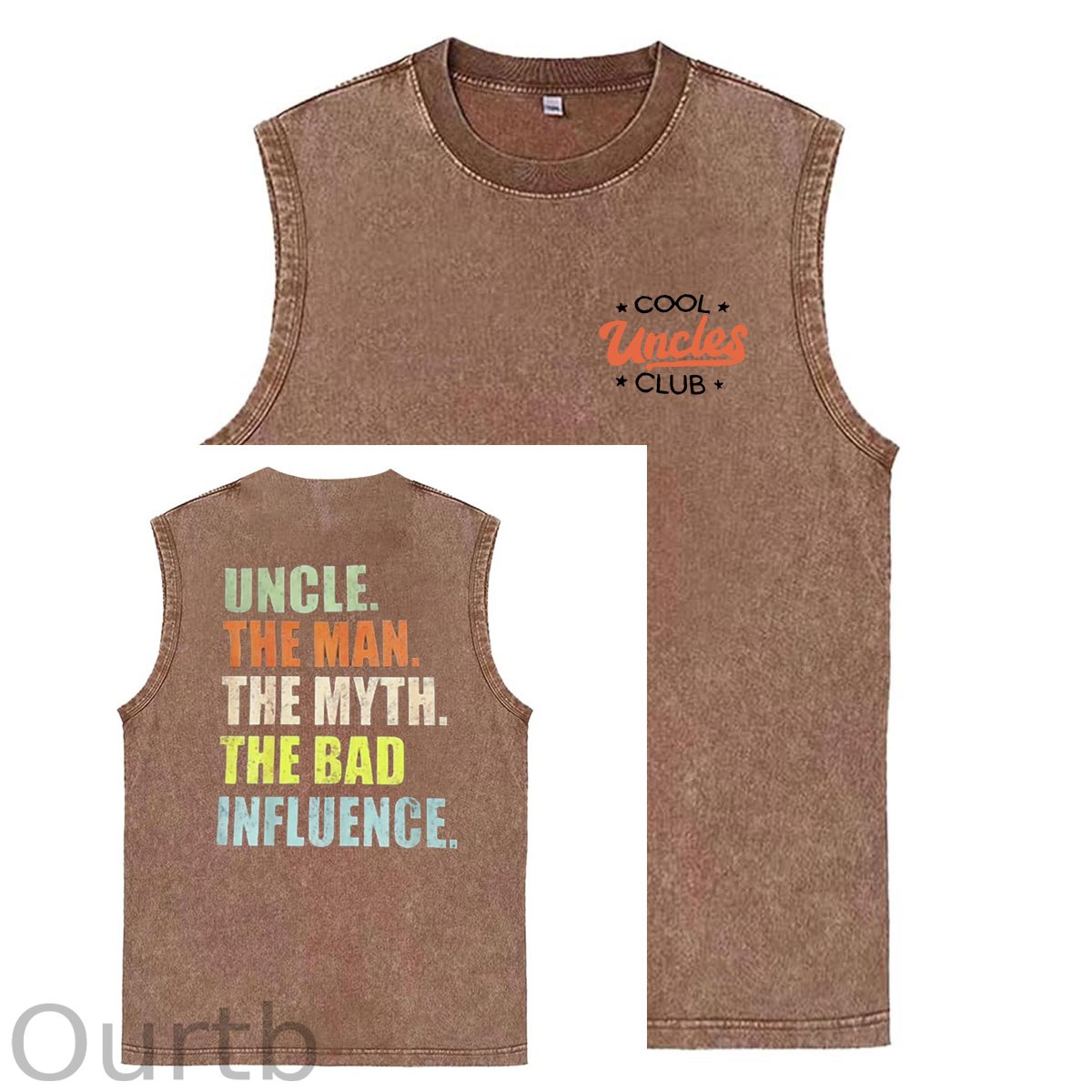 Cool Uncles Club Pattern Sleeveless Cotton Washed Printed Loose Vest