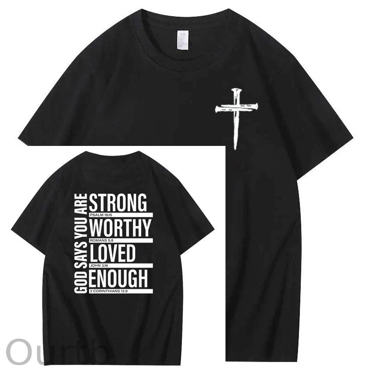 God Say You  Are Pattern  Print 100%Cotton T-Shirt