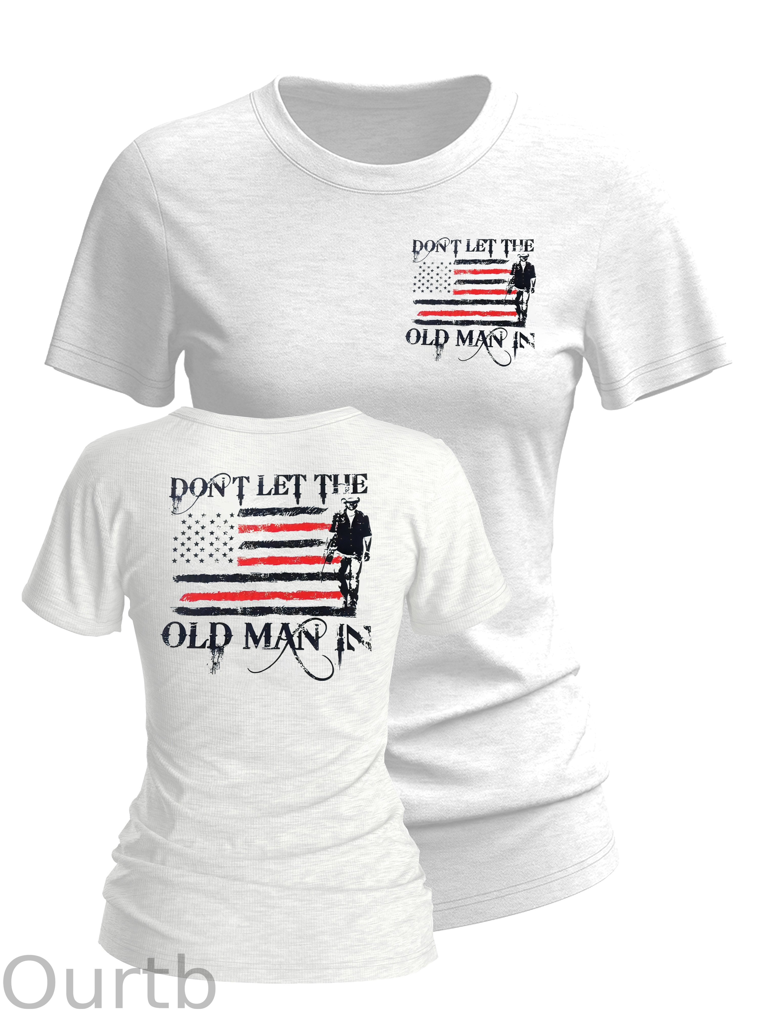 Don't Let The Old Man In Pattern Round-Neck T-Shirt