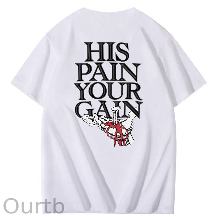 Vintage 1990s Lord's GYM His Pain Your Gain Jesus 100% Cotton T-Shirt