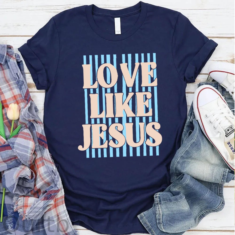 Women's Love Like Jesus  Pattern Round-Neck T-Shirt
