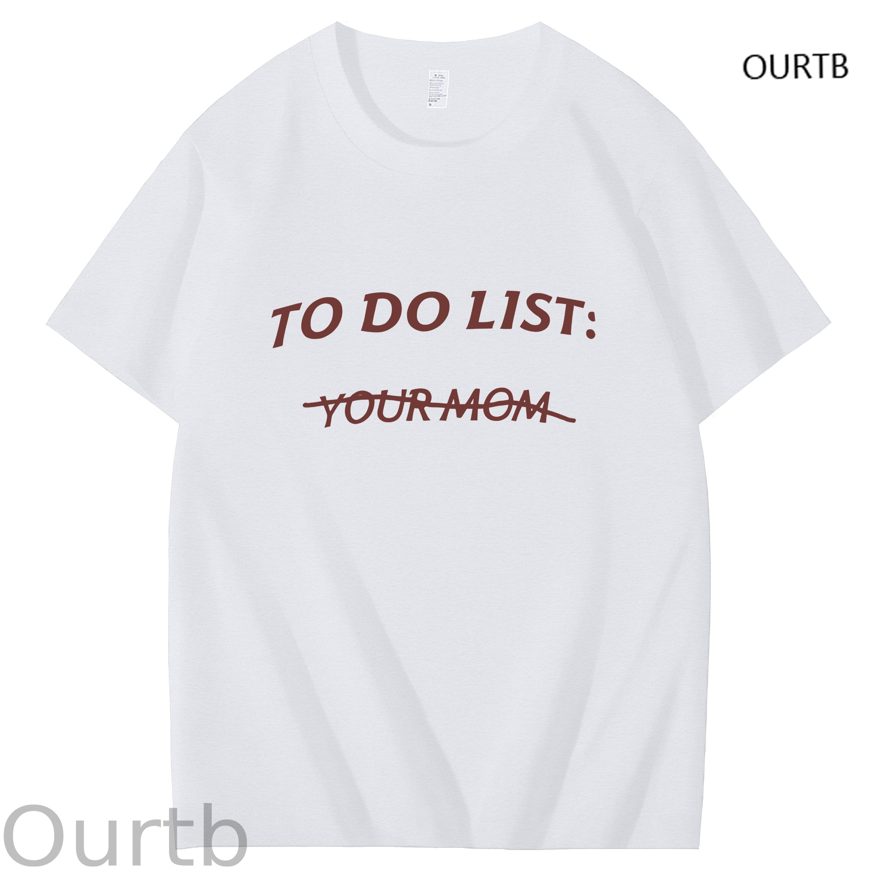 To Do List Your Mom Art Pattern Print T-Shirt