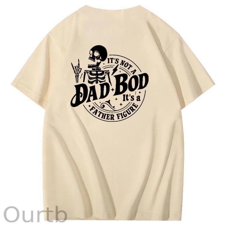 Dad Boo Pattern Print 100%Cotton T-Shirt