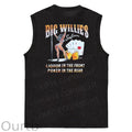 Big Willie's Pattern Print Sleeveless Cotton Washed Printed Loose Vest