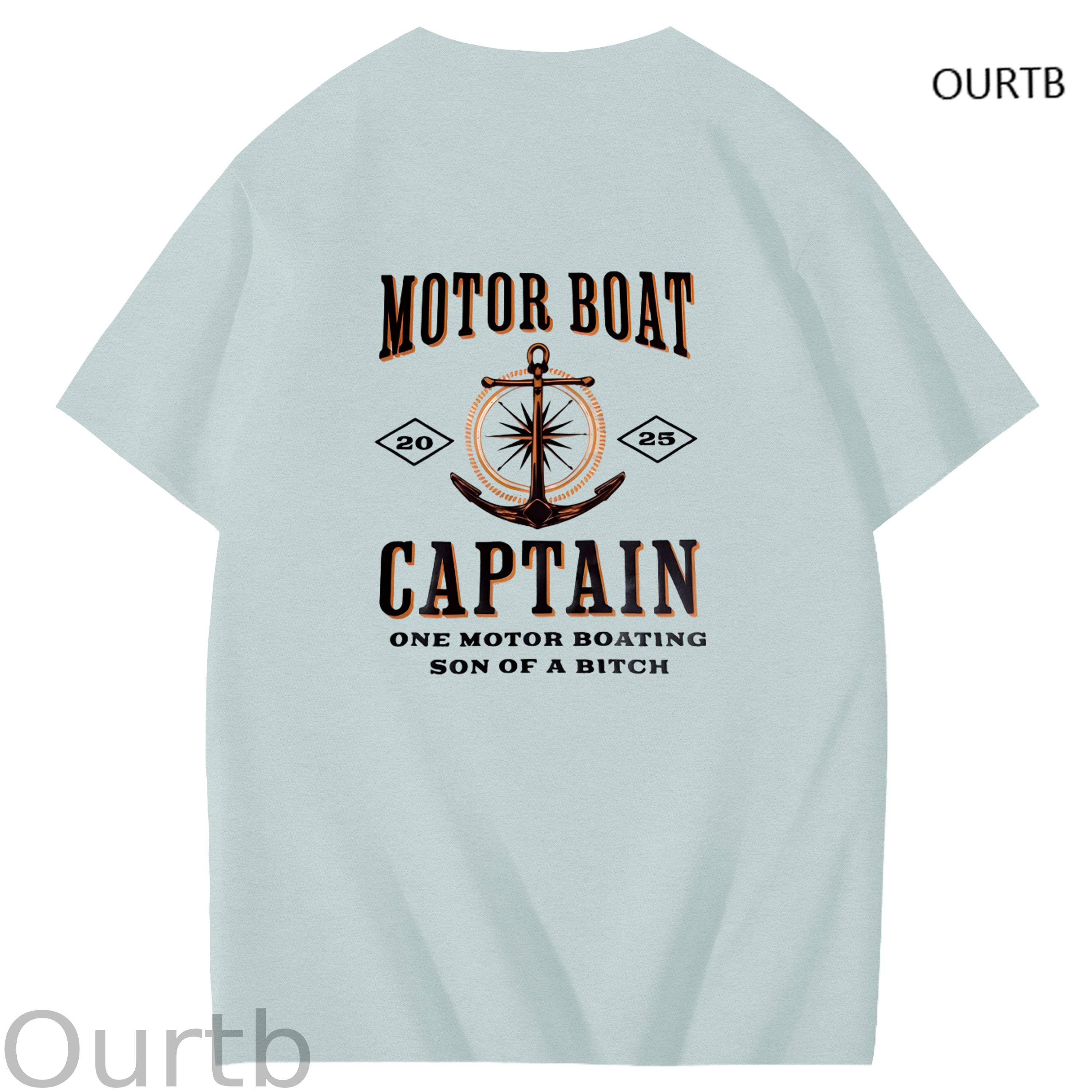 Moter Boat Captain One Motor Boating Son Of A Funny Art Pattern Print T-Shirt
