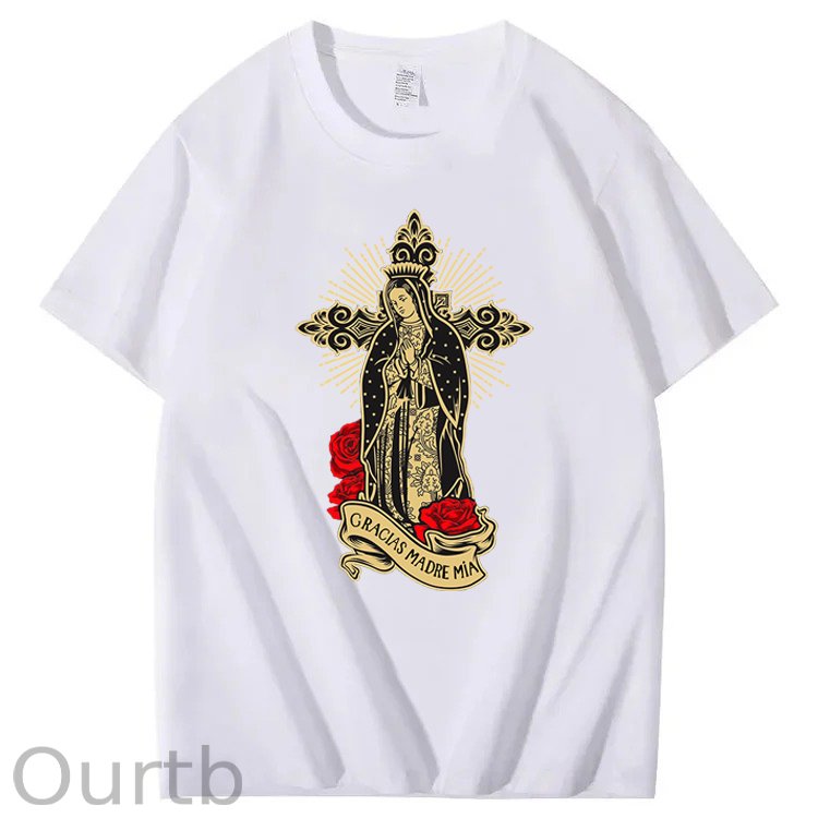 Our Lady Of Guadalupe Saint Virgin Mary 100% Cotton T-Shirt