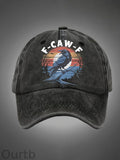 F-Caw-F Crow Pattern Washed Hats
