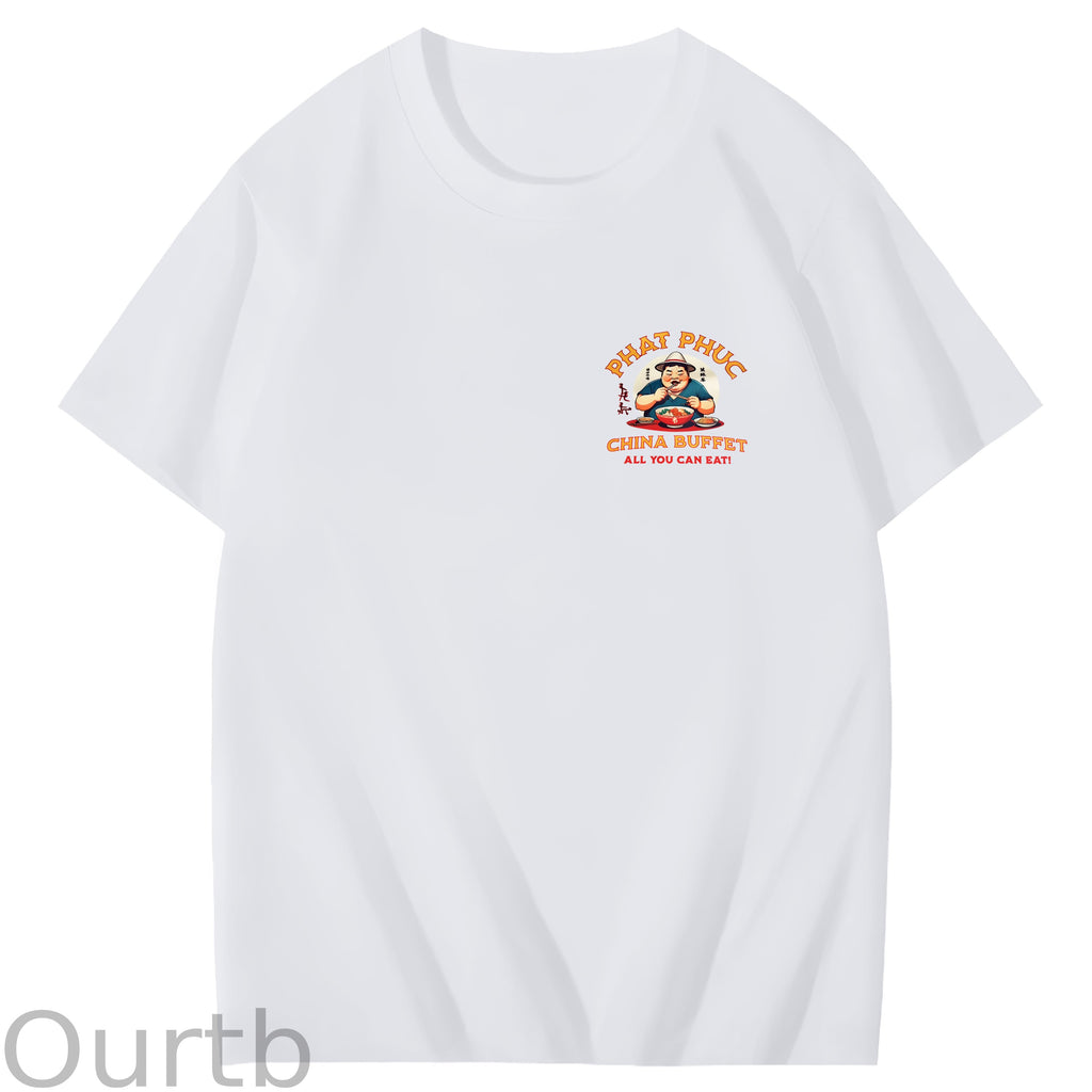 Phat Phuc China Buffet Art Pattern Print T-Shirt