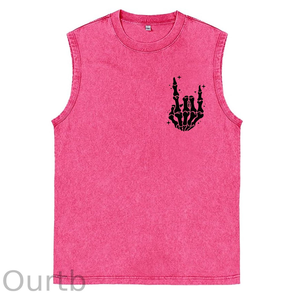 Just A Dad Who Always Came Back With The Milk Print Washed Cotton Sleeveless Tank Tops
