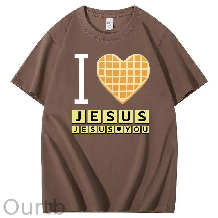 I Love Jesus Jesus Love You Waffle 100% Cotton T-Shirt