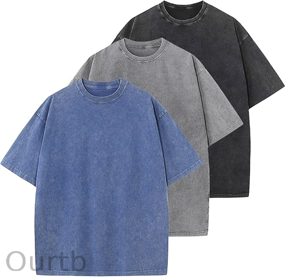 Men's Cotton T-Shirts Oversized Unisex Short Sleeves Casual Loose Wash Solid Basic Tee Tops