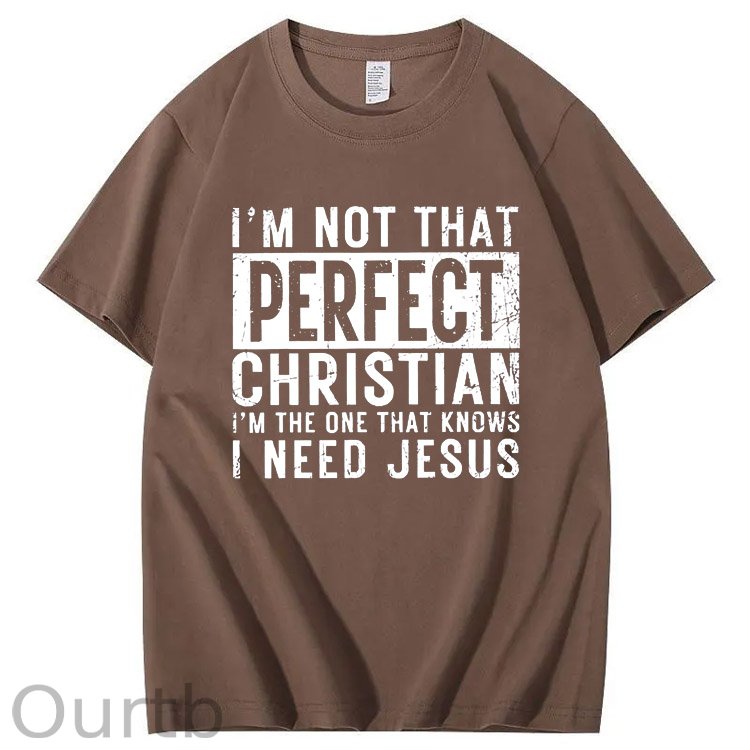 I Need Jesus  Pattern Print 100%Cotton T-Shirt
