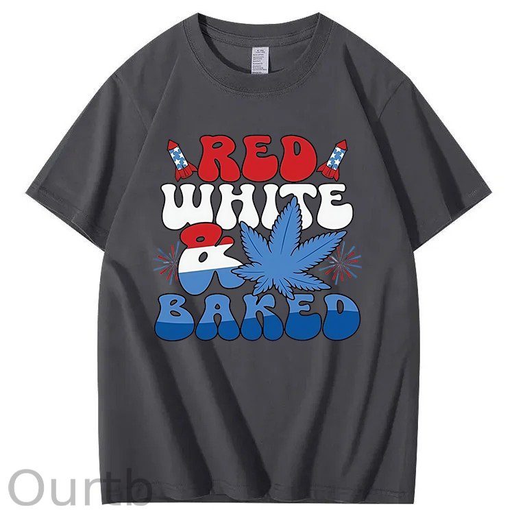 Red White & Baked Print 100% Cotton T-Shirt