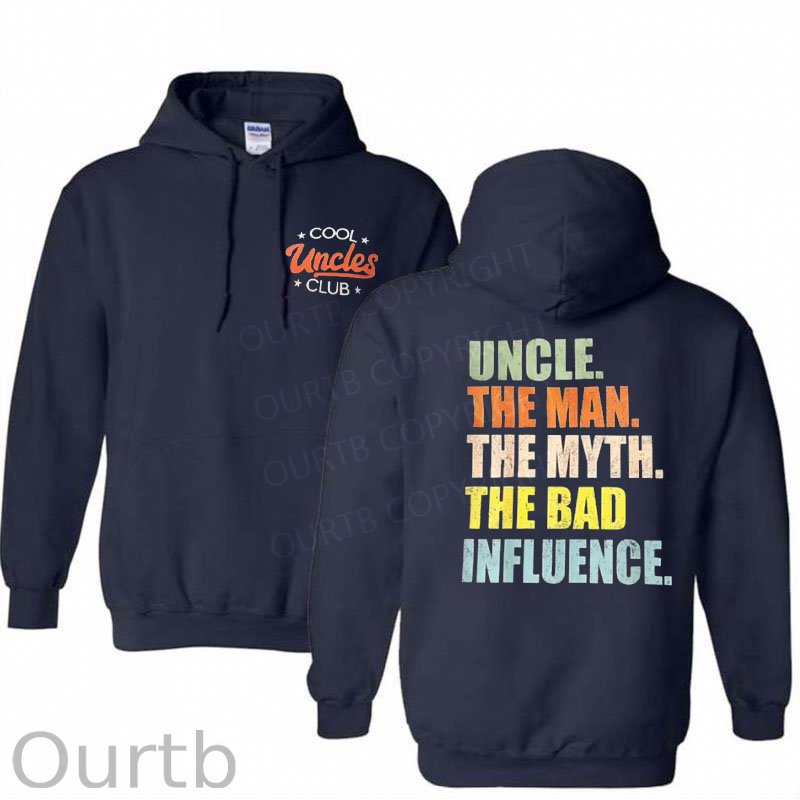 Cool Uncles Club  Pattern Printed Classics Hooded Sweatshirt