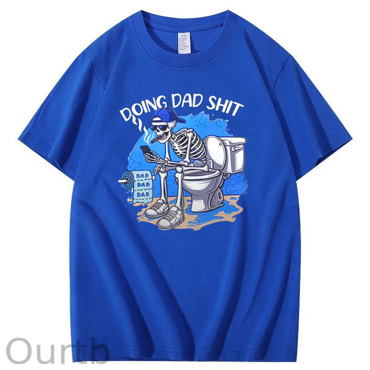 Doing Dad Shit  Pattern Print Crew Neck T-Shirt