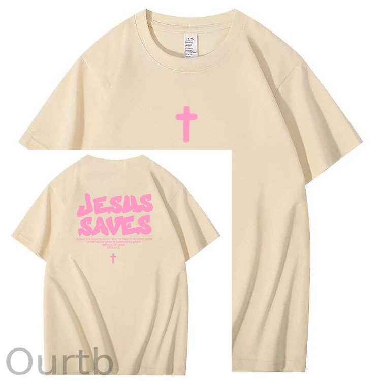 Jesus Saves  Pattern100% Cotton T-Shirt