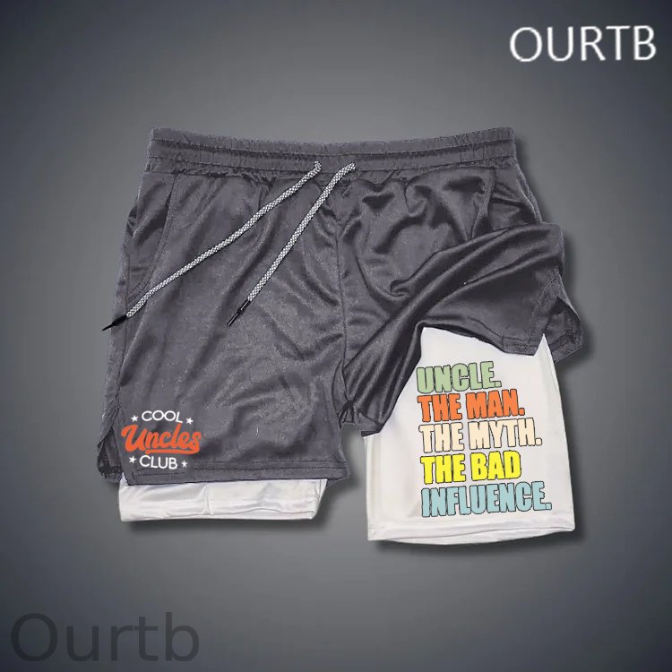 Cool Uncle Club Uncle The Man The Myth The Bad Influence Funny Art Print Shorts Pants