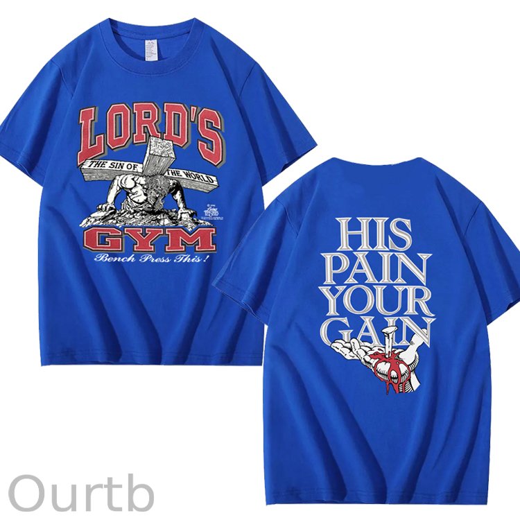 Vintage 1990s Lord's GYM His Pain Your Gain Jesus 100% Cotton T-Shirt