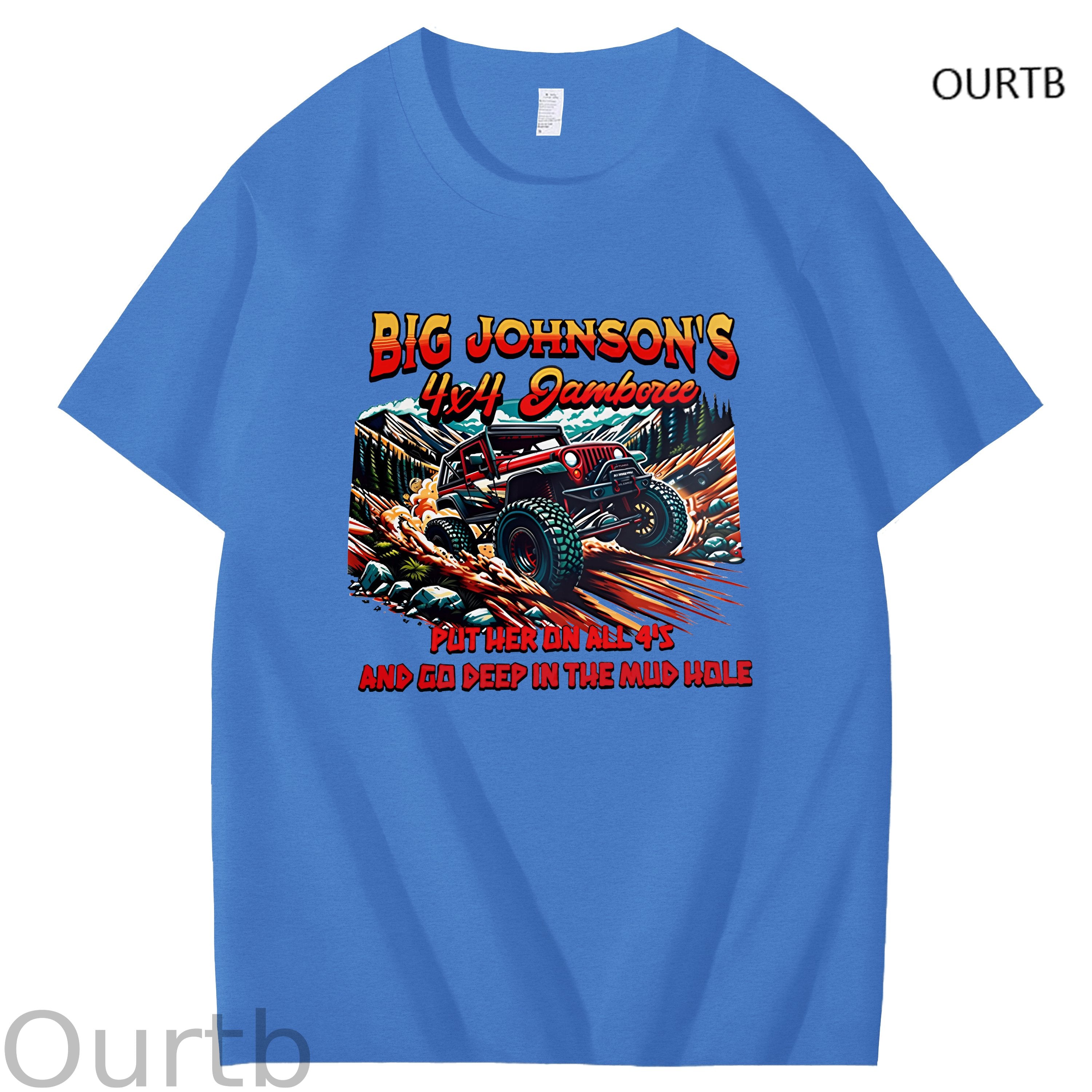 Big Johnson's Put Her On All 4's And Go Deep In The Mud Hole Art Pattern Print T-Shirt