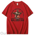 Been Through Hell HALLELUJAH Pattern Print Crew Neck T-Shirt