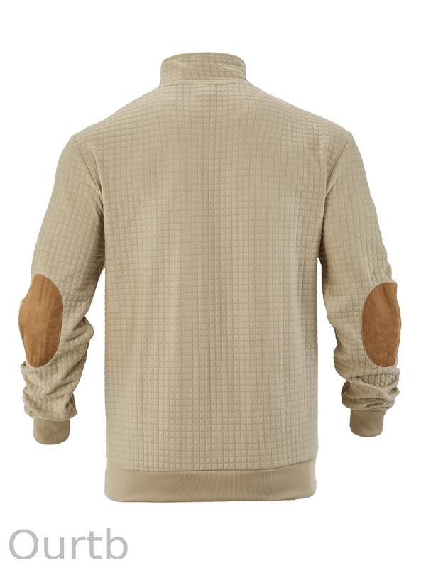 Men's Jesus Cross Print Plain Color Waffle Weave Hoodie Sweatshirt Pullover