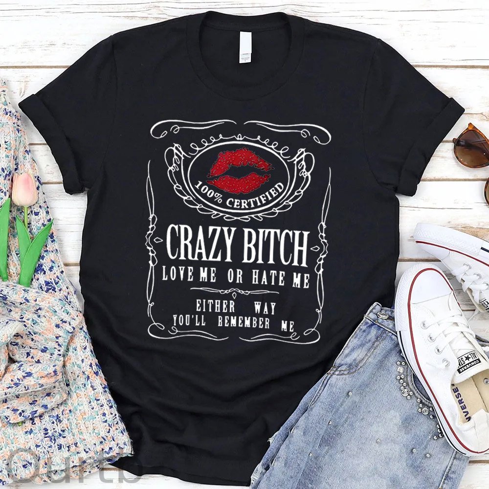 Crazy Bitches  Pattern Round-Neck T-Shirt