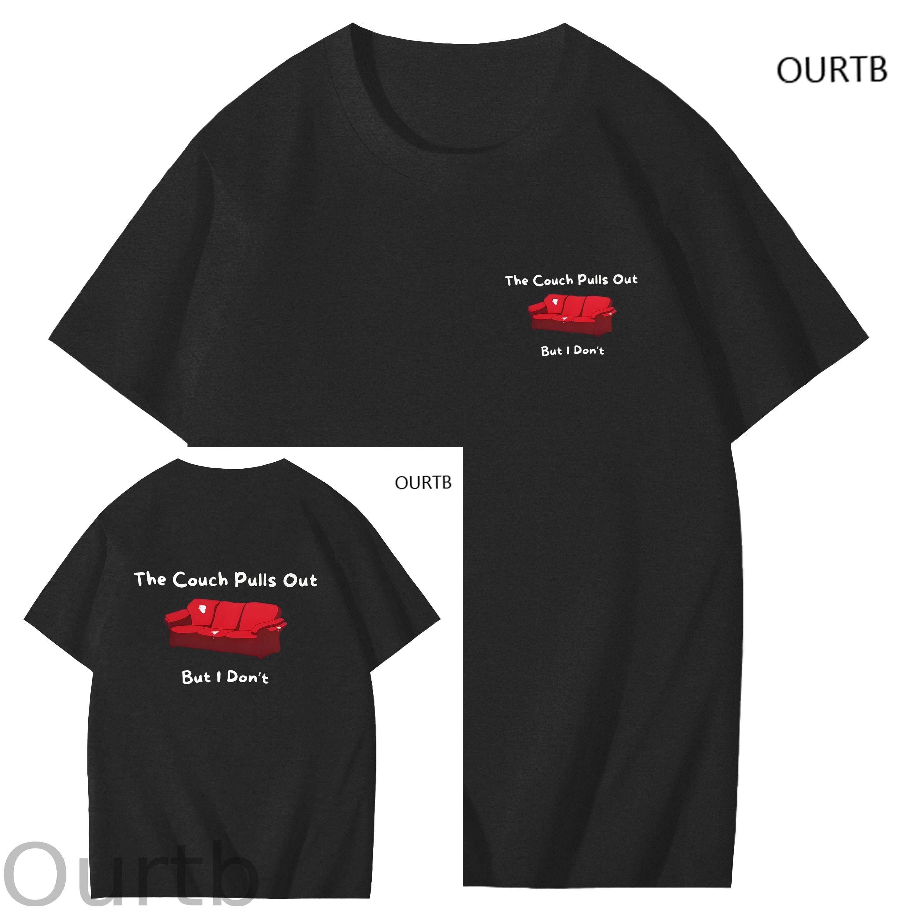 The Couch Pulls Out But I Don't Funny Adult Art Pattern Print T-Shirt