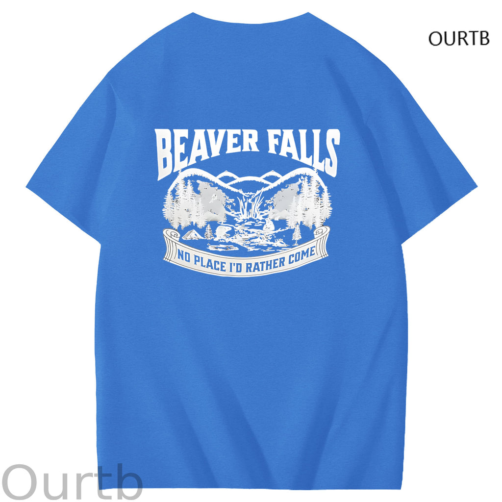 Beaver Falls No Place I'd Rather Come Funny Adoult Art Pattern Print T-Shirt