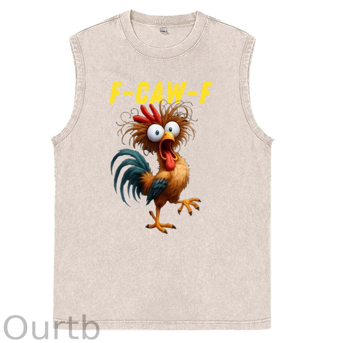 Jesus Made Me A Fisherman  Pattern Sleeveless Cotton Washed Printed Loose Vest